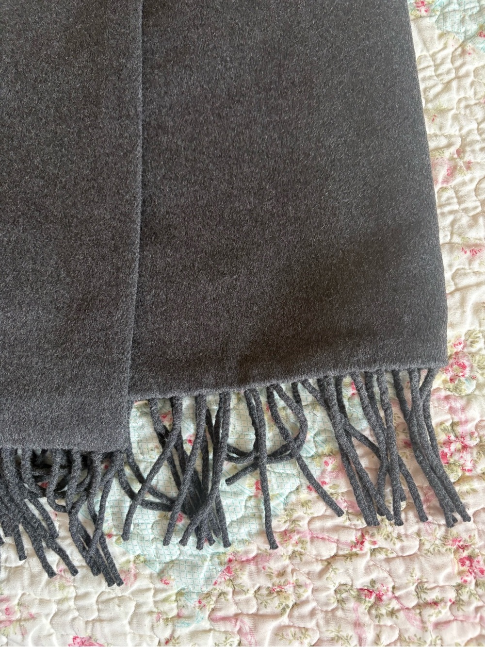 Ann Taylor Dark Charcoal Fringe Maxi Skirt